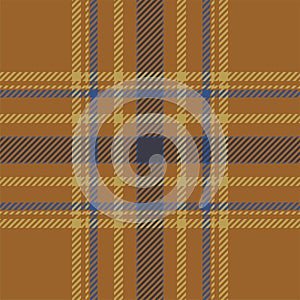 Plaid check pattern in orange and red colors. Seamless fabric texture. Tartan textile print
