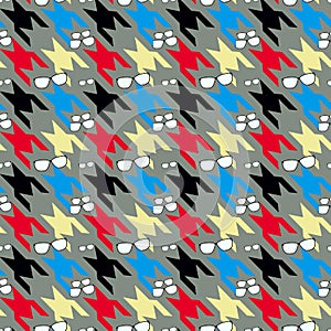 Plaid checkered,dog tooth pattern. colorful Hounds-tooth seamless. Classical English background Glen plaid Glenurquhart check for