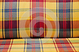 Plaid cushioned textile