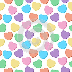 Candy Hearts Seamless Pattern