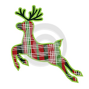 Plaid fabric reindeer