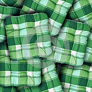 Plaid Green Cushions