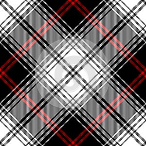 Plaid pattern in black, red, white. Seamless design for flannel shirt, duvet cover, blanket. Vector large tartan check plaid. photo