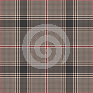 Plaid pattern glen fashion in brown and red. Seamless textured hounds tooth tartan check plaid art graphic for blanket, duvet.