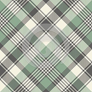 Plaid pattern seamless large in green, grey, off white. Spring summer tartan check background graphic for scarf, blanket, poncho.