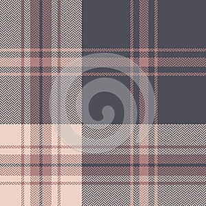 Plaid pattern vector in grey and dusty pink.