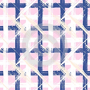 Plaid pattern with wide brushstrokes and stripes
