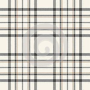 Plaid seamless pattern in black white. Check fabric texture. Vector textile print