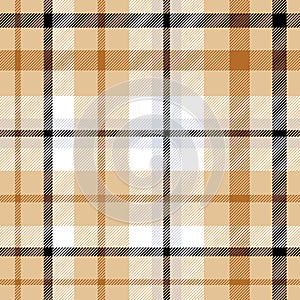 Plaid seamless pattern. Check beige color. Repeating tartan checks design. Repeated scottish fall flannel. Madras fabric prints