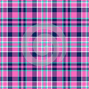 Plaid seamless pattern. Check fabric texture. Vector textile print