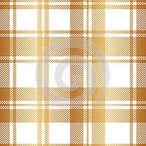 Plaid seamless pattern. Gold check. Golden background. Repeated gingham geometric patern. Scottish style for design prints. Repeat photo