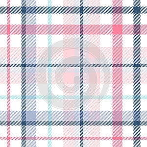 Plaid seamless pattern. Repeating pastel color design prints. Repeated flannel. Madras fabric. Softness wool. Vector illustration photo