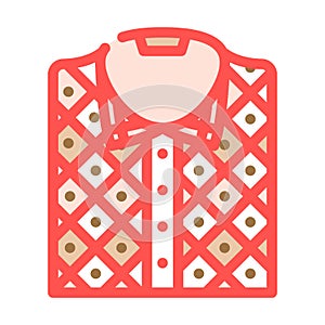 plaid shirt streetwear cloth fashion color icon vector illustration