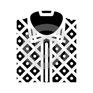 plaid shirt streetwear cloth fashion glyph icon vector illustration