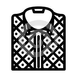 plaid shirt streetwear cloth fashion line icon vector illustration