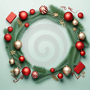 plain background with christmas decoration frame