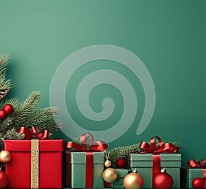 plain background with christmas decoration frame