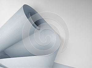 Plain blue flexion roll on white background
