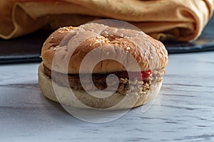 Plain Boring Microwaved Hamburger