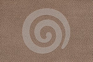 Plain brown velor upholstery fabric, jacquard with fine diamond texture background.