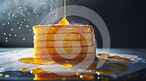 A plain cake, once bland, becomes the canvas for a sweet masterpiece when adorned with honey glaze