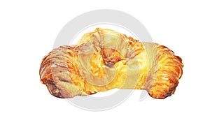 Plain croissant on white background with clipping path photo