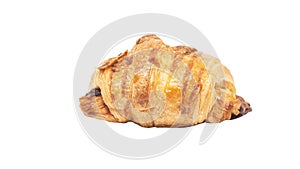 Plain croissant on white background with clipping path photo