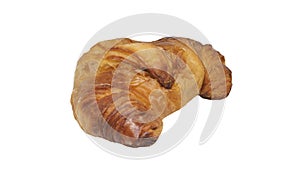 Plain croissant on white background with clipping path photo