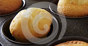 Plain cupcakes on baking tray 4k