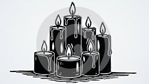 Plain, emphasizing the bold contrast between the candles and