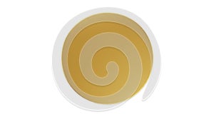 A plain, gold-colored circle with a smooth texture, set against a white background.