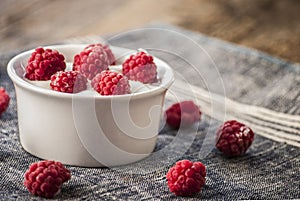 Plain Greek Yogurt with Raspberries