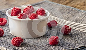 Plain Greek Yogurt with Raspberries