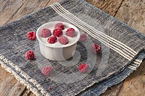 Plain Greek Yogurt with Raspberries