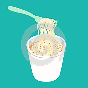 Plain instant noodle white cup