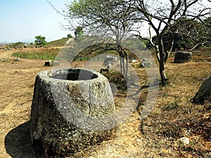 The Plain of Jars Site 1 in Phonsavan, Xiengkhouang Province, LAOS