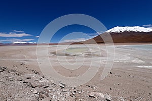 The plain between the Laguna Verde and the Laguna Blanca, Bolivia. Desert landscape of the Andean highlands of Bolivia