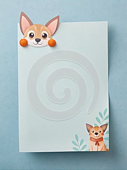 A plain memo paper, its corners photo