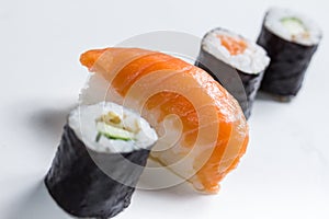 Plain mixed sushi rolls