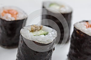 Plain mixed sushi rolls
