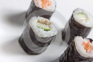 Plain mixed sushi rolls