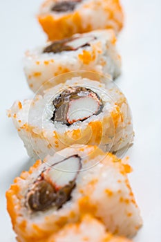Plain mixed sushi rolls