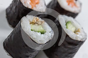 Plain mixed sushi rolls