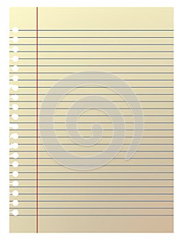 Plain note paper in illustration