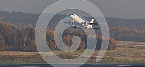 Passenger airplane starting from an aiport