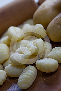 Plain raw Gnocchi pasta