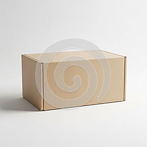 A plain rectangular cardboard box shown against a white background