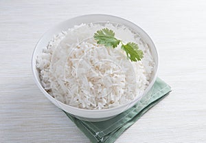 Plain rice in round bowl