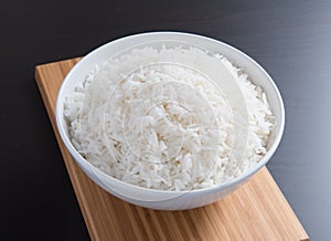 Plain rice in round bowl