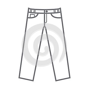 Plain uncoloured vector mockup trousers